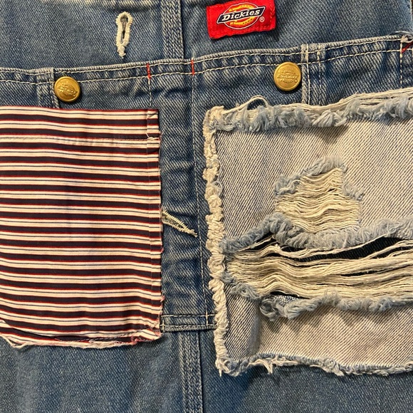 NWT! Free People X Tricia Fix Patchwork Denim overall dress Sz large - Picture 6 of 11